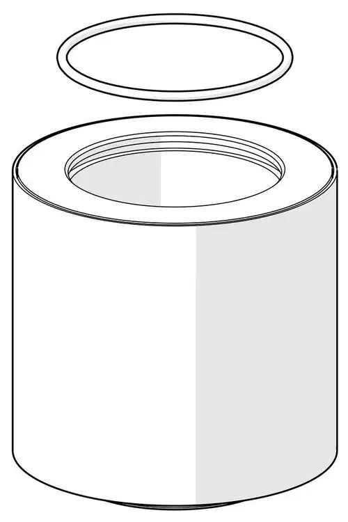Zylindrischer, offener Behälter mit abnehmbarem Deckel. Das Design ist schlicht und klar, geeignet für vielfältige Anwendungen, hergestellt von HANSA.